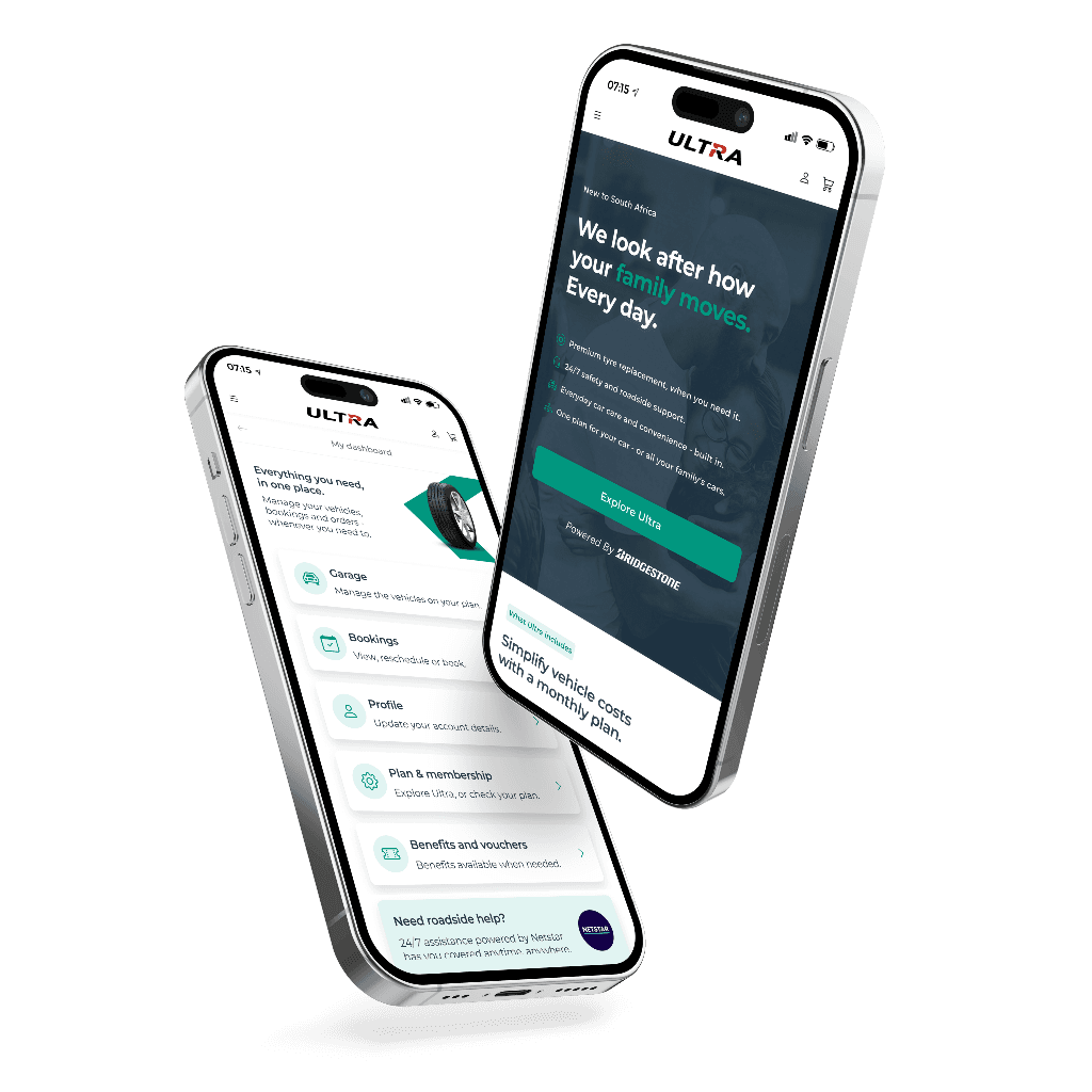 Ultra App mobile screens